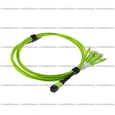 MPO - cabo multimodo da fibra do cabo de remendo OM5 da fibra 8xLC 8F 3.0mm LSZH MPO