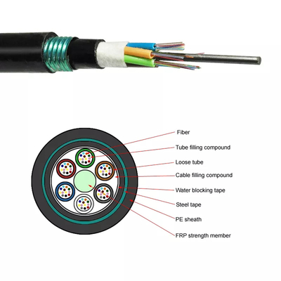 Cabo direto blindado da manutenção programada FO do revestimento fraco do dobro do cabo de fibra ótica do tubo