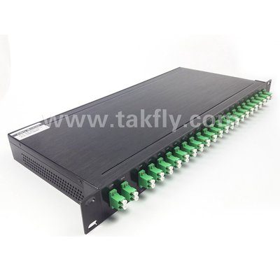 100 GHz AWG 40CH DWDM MUX DEMUX com altura de fibra -100-0μm e diâmetro de cabo de 0,9 mm