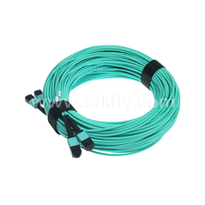 24 núcleos MTP Trunk Cable Fibra óptica Jumper para Data Center FTTX PVC personalizável