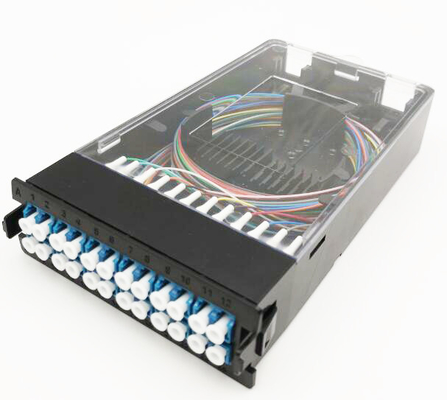 96F Painel de adaptador de cassete 1U Montagem de rack MPO Patch Panel para Data Center Altura 1U