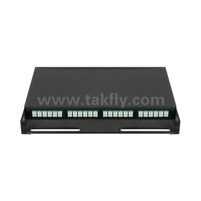 Gerenciamento de painéis de patch de MTP MPO cassete de fibra óptica preta para centro de dados FTTX