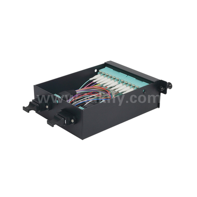 Fibra Óptica MPO Cassete MTP Patch Panel Alumínio Ligação Gerenciamento de Tipo Deslizante Para Data Center FTTX