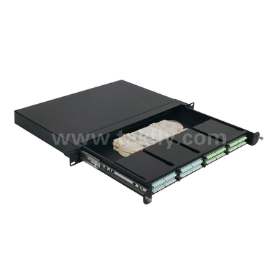 Fibra Óptica MPO Cassete MTP Patch Panel Alumínio Ligação Gerenciamento de Tipo Deslizante Para Data Center FTTX