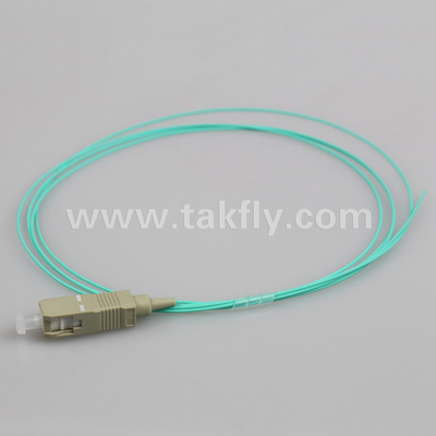 SC UPC 0,9mm SX OM3 Pigtail de fibra óptica 1,5M com alta perda de retorno UPC SM≥50dB e baixa perda de interação ≤0,3dB