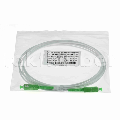 Resistente a roedores G657A2 SC APC Fibra Óptica Patchcord Fibra blindada Patch Cable SM 3.0mm
