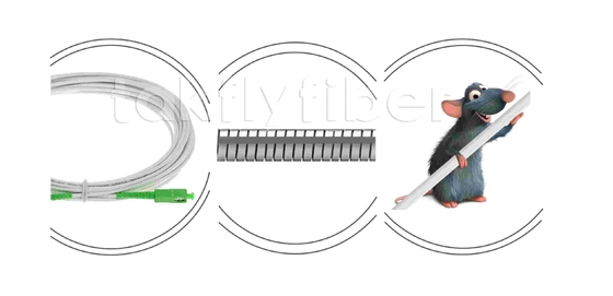 Resistente a roedores G657A2 SC APC Fibra Óptica Patchcord Fibra blindada Patch Cable SM 3.0mm