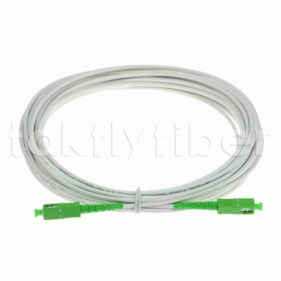 EN50575 CPR Certificado SC APC Fibra Óptica Patchcord Blindado Fibra Óptica Patch Leads Simplex 3.0mm LSZH Casaco Branco