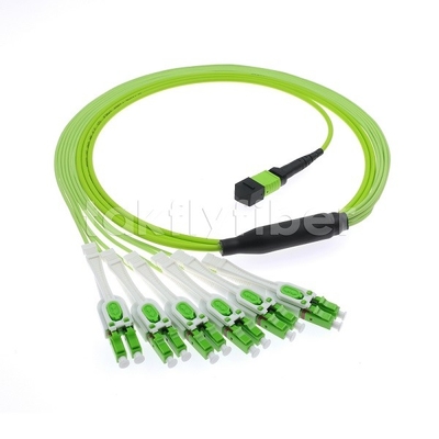 MPO / MTP Homem ou Mulher OM5 Cordão de Fibra Óptica 12F LC APC DX Uniboot