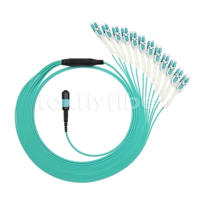 24 F MPO-LC Uniboot OM3 Fiber Patch Cord 12x LC DX Perfeito para grandes redes