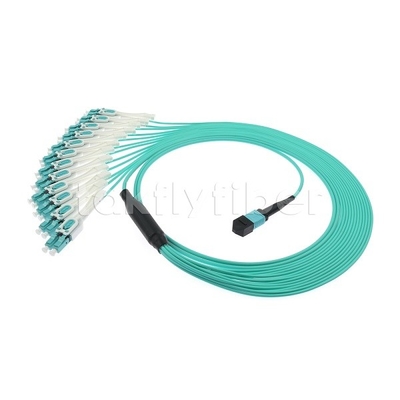 24 F MPO-LC Uniboot OM3 Fiber Patch Cord 12x LC DX Perfeito para grandes redes
