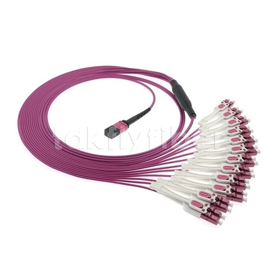 24F MTP 12x LC DX Uniboot OM4 Fiber Patch Cord para redes de alta velocidade
