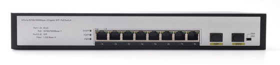DF-2F-8GP 2-Port 10/100/1000Mbps 8+2 Uplink Fiber Ports Gigabit Poe Switch de rede