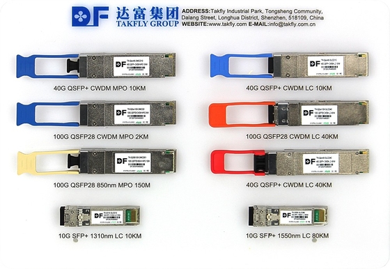 100Gbps do lado do cliente 10KM QSFP28 LR4 com transceptor DDM Fibra de alta potência comprimento de 1m Conexões de telecomunicações