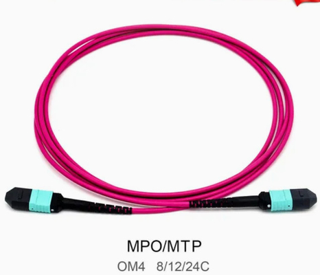 8/12/24core 2m-50m alta densidade PVC/LSZH UL Certificação Mulher/Homem MPO-MPO Sm Om3 Om4 Om5 Trunk Cable Patch Cord Fiber Optic Jumper