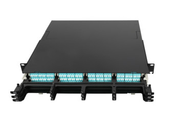 Painel de gestão de cassetes MTP/MPO de desenho deslizante para diâmetros de cabo 0,9 / 2,0 / 3,0 mm -40°C a 80°C Faixa de temperatura