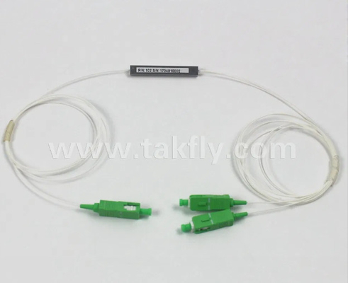 1X2 900um Mini Tubos de Aço Fibra Óptica PLC Splitter Module Alta Confiabilidade e Estabilidade