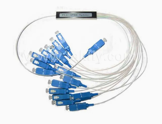 1X16 FTTX Mini Tubos de Aço Fibra Óptica PLC Splitter Cabos Diâmetro 0,9mm para aplicações FTTX