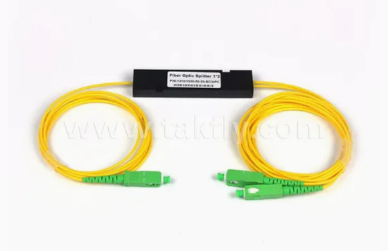 1x2 Modo Único ABS SC PLC Splitter Fibra Ótica Sc APC 1 a 2 PLC Splitter