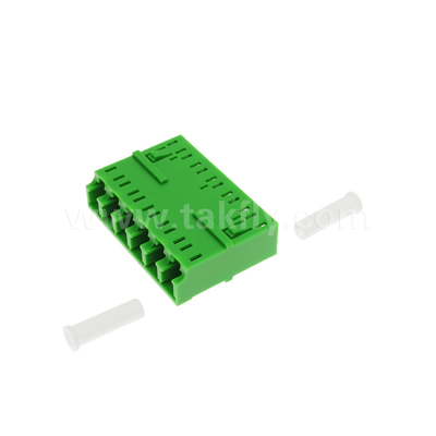 LC/APC Adaptador de 6 vias, SM OS2, Verde, sem flange, modo único para rede