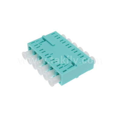 LC/PC Adaptador de 6 vias, MM OM3 ((Aqua), OM4 ((Violeta) Azul, Sem flange