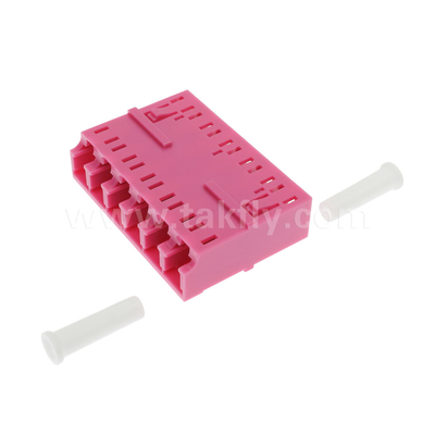 LC/PC Adaptador de 6 vias, MM OM3 ((Aqua), OM4 ((Violeta) Azul, Sem flange