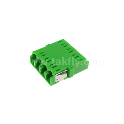 4 portas de alta densidade LC/APC Quad Tipo adaptador de obturador interno de modo único OS2, verde sem flange para rede