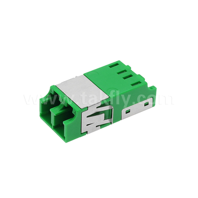 Adaptador anti-polvo duplex LC V2 HD de verde sem flange