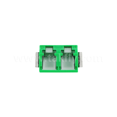 Adaptador anti-polvo duplex LC V2 HD de verde sem flange