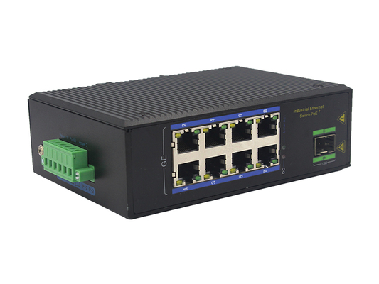 Switch Gigabit POE Industrial de 8 Portas com Montagem em Trilho DIN SFP