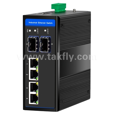 Switch Ethernet POE Industrial 4 Portas Gigabit 2 SFP DIN-Rail