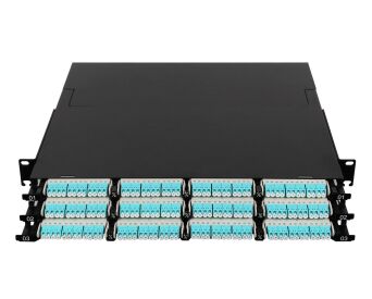 Painel de patch MPO de super alta densidade de 144 núcleos