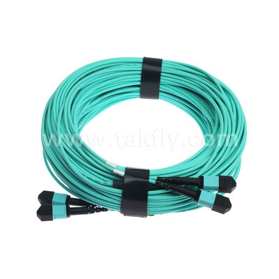 Cabo Breakout Óptico de 24 fibras 2x12F MPO MTP - 2x12F MPO MTP Macho Fêmea OM3 OM4 Patchcord de Fibra Óptica Multimodo / Cabo Patch de Fibra Óptica / Cabo Tronco de Fibra Óptica / Cabo Fanout de Fibra Óptica