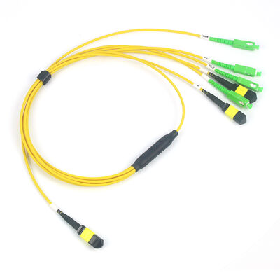 MTP MPO de precisão de 12F para 4x SC/APC Patch Cord com modo de fibra de 50/125um para aplicações FTTH Drop & Testing