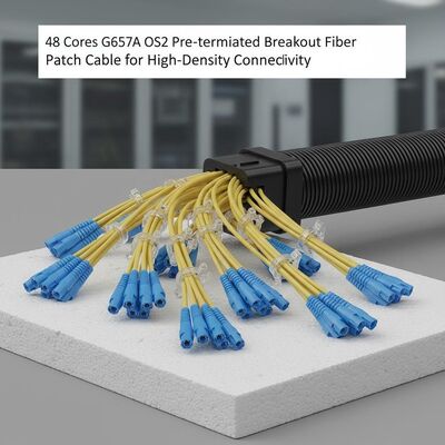 48 núcleos G657A OS2 Cable de fibra de fibra pré-terminado para conectividade de alta densidade