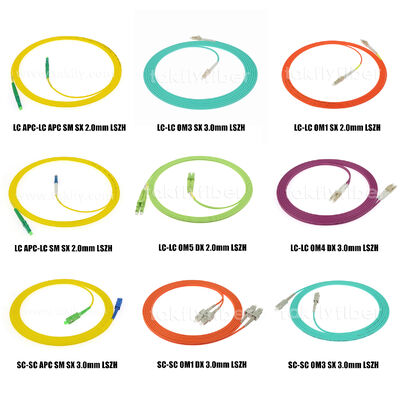 Fibra óptica patchcord LC/Sc/FC/St Single-mode/Multimode Upc/APC Simplex/Duplex Jumper para FTTH Data Center Telecom