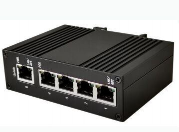 5-port Megabit Industrial DIN-Rail POE Switch