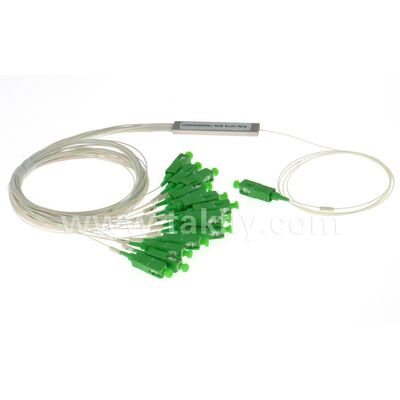 Divisor PLC de Fibra Óptica 1*N tubo de aço SC APC/UPC 0.9mm para Data Center Telecom FTTX