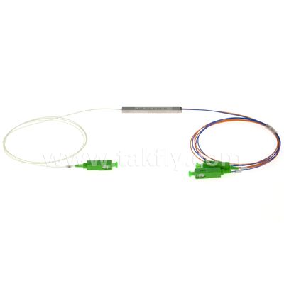 Fibra Óptica PLC Splitter 0.9mm tomadas coloridas Mini Tubos de Aço SC APC/UPC para Data Center Telecom FTTX
