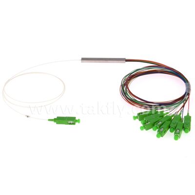 Fibra Óptica PLC Splitter 0.9mm tomadas coloridas Mini Tubos de Aço SC APC/UPC para Data Center Telecom FTTX