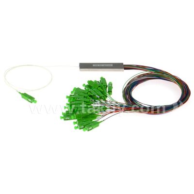Fibra Óptica PLC Splitter 0.9mm tomadas coloridas Mini Tubos de Aço SC APC/UPC para Data Center Telecom FTTX