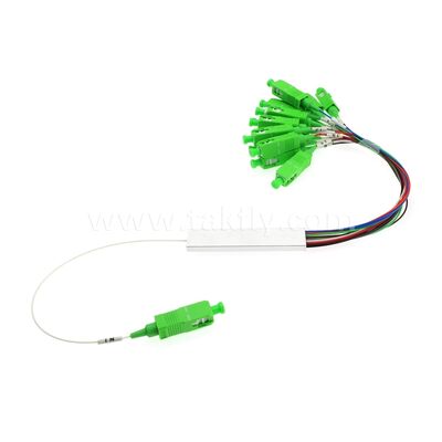 Fibra Óptica PLC Splitter 0.9mm tomadas coloridas Mini Tubos de Aço SC APC/UPC para Data Center Telecom FTTX
