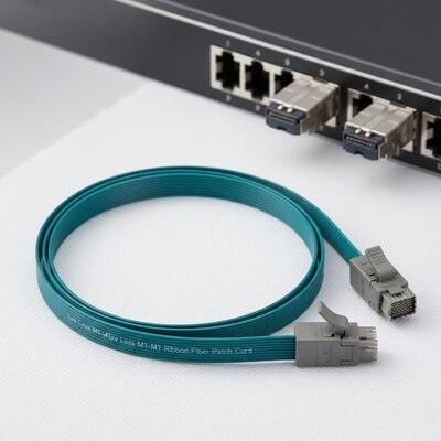 Cabo de Fibra Óptica MT-MT de Baixa Perda com Design Tipo Fita para QSFP28 e Outros Módulos Ópticos Paralelos