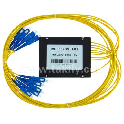 PLC Splitter ABS caixa 1xN SC APC/UPC Fibra Ótica para Fttx Telecom Data Center