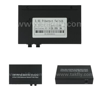Switch Ethernet de Fibra 2.5G 2 Portas e Cobre 4 Portas com Uplink 10G e Gabinete Metálico Sem Ventoinha para Expansão de Rede de Alta Velocidade