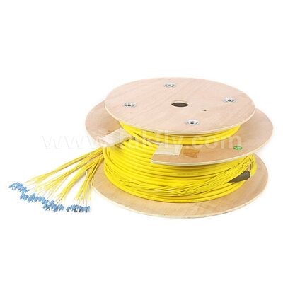 Cordões de Fibra Óptica 48Cores LC-LC Pre-terminado Breakout Patchcord para Telecom Data Center