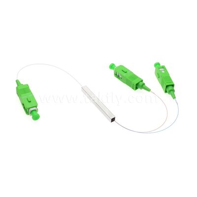 Fibra óptica de divisão de tubo de aço quadrado PLC 1x2 de modo único