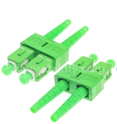 Conector de fibra óptica SC/APC, caixa verde 8° Conector polido em ângulo, reflexo traseiro baixo Alta precisão SC APC Simplex Adaptador para rede óptica FTTH CATV