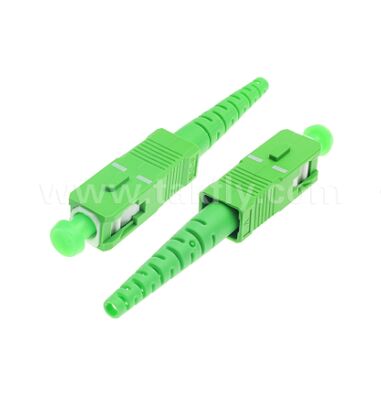 Conector de fibra óptica SC/APC, caixa verde 8° Conector polido em ângulo, reflexo traseiro baixo Alta precisão SC APC Simplex Adaptador para rede óptica FTTH CATV