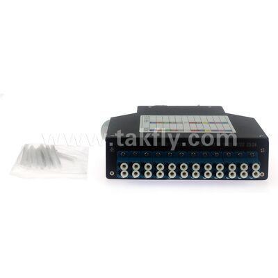 ODF de montagem em rack de acesso frontal 1U com 2 bandejas de emenda e capacidade de 12 a 48 núcleos